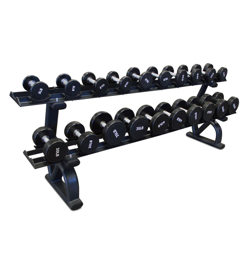 2 Tier Dumbbell Rack with Saddles (holds 5-50lb)