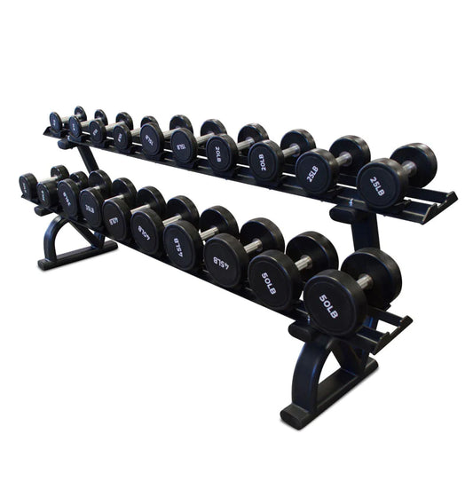 2 Tier Dumbbell Rack with Saddles (holds 5-50lb)